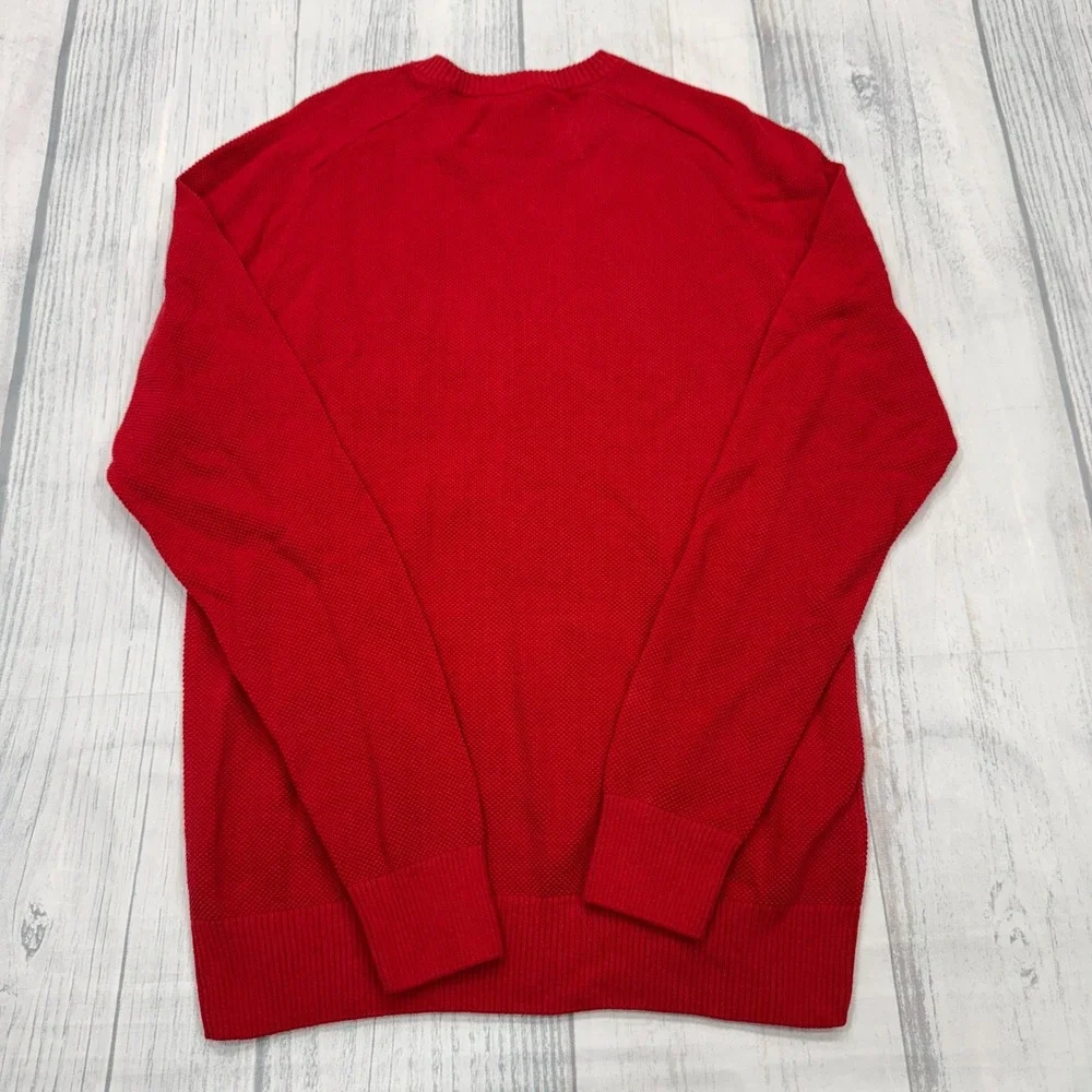 NWT Original Penguin Crewneck‎ Sweater Medium Cherry Red Pullover Mens